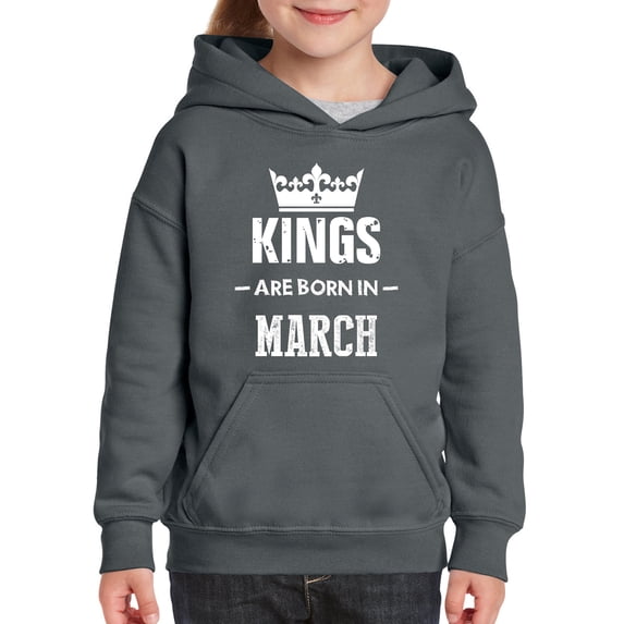 Artix - Big Girls Hoodies and Sweatshirts - Birthday Gift Kings Are Born In March