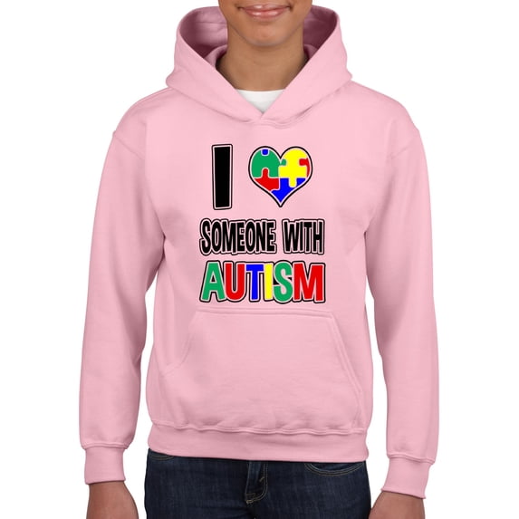 Artix - Big Girls Hoodies and Sweatshirts - I Love Someone With Autism