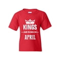 thumbnail image 1 of Artix - Big Girls T-Shirts and Tank Tops - Birthday Gift Kings Are Born In April, 1 of 5
