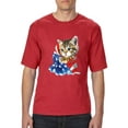 thumbnail image 1 of Artix - Big Men's T-Shirt - American Flag 4th of July Kitty, 1 of 5