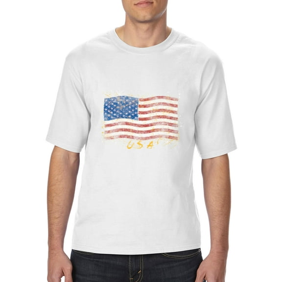 Artix - Big Men's T-Shirt - American Flag USA in Gold