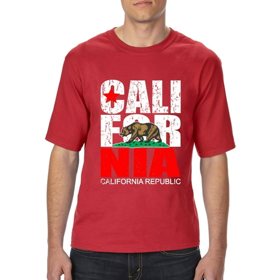 Artix - Big Men's T-Shirt, up to Tall Size 3XLT - California Cali