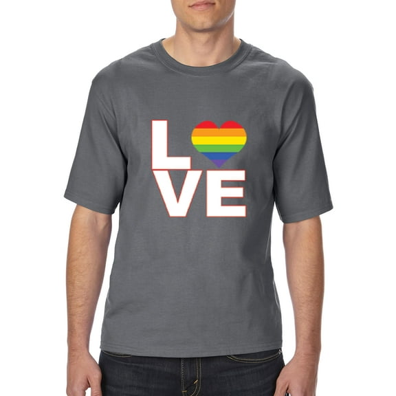 Artix - Big Men's T-Shirt, up to Tall Size 3XLT - Love Rainbow