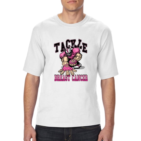 Artix - Big Men's T-Shirt, up to Tall Size 3XLT - Tackle Breast Cancer