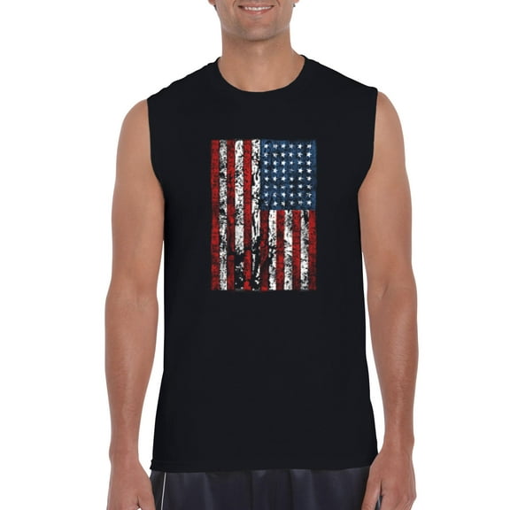 Artix - Men's Graphic T-Shirt Sleeveless - American Flag 4th of July
