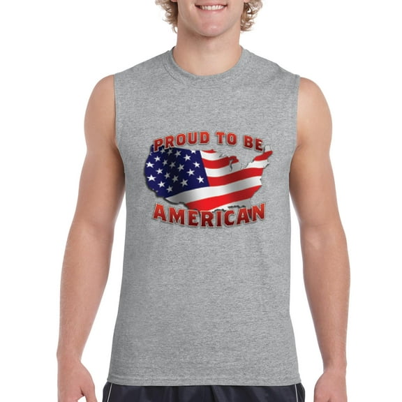 Artix - Men's Graphic T-Shirt Sleeveless - American Proud To Be US Flag