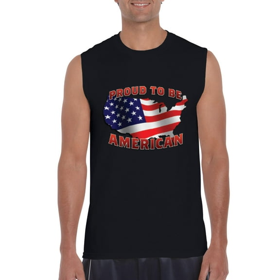 Artix - Men's Graphic T-Shirt Sleeveless - American Proud To Be US Flag