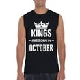 thumbnail image 1 of Artix - Men's Graphic T-Shirt Sleeveless - Birthday Gift Kings Are Born In October, 1 of 5