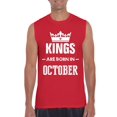 thumbnail image 1 of Artix - Men's Graphic T-Shirt Sleeveless - Birthday Gift Kings Are Born In October, 1 of 5