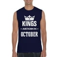 thumbnail image 1 of Artix - Men's Graphic T-Shirt Sleeveless - Birthday Gift Kings Are Born In October, 1 of 5