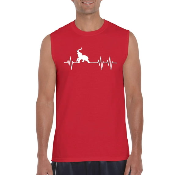 Artix - Men's Graphic T-Shirt Sleeveless - Elephant Heartbeat