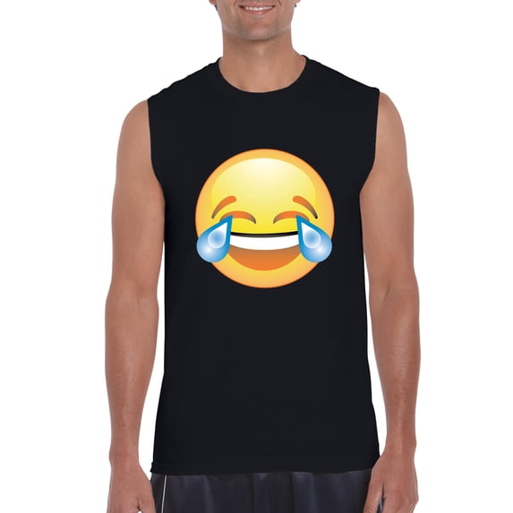 Artix - Men's Graphic T-Shirt Sleeveless - Emoji Laughing Tears