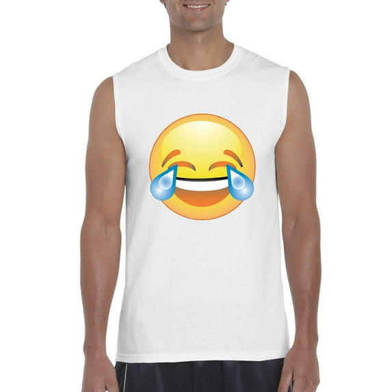 Artix - Men's Graphic T-Shirt Sleeveless - Emoji Laughing Tears