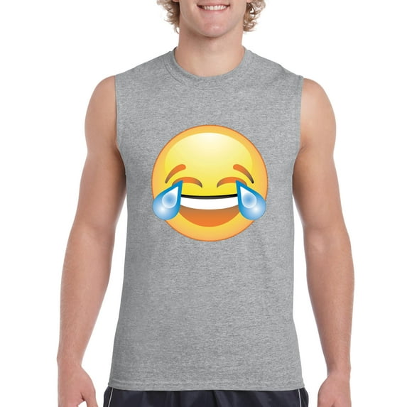 Artix - Men's Graphic T-Shirt Sleeveless - Emoji Laughing Tears