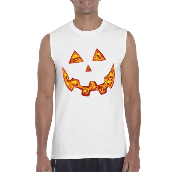 Artix - Men's Graphic T-Shirt Sleeveless - Halloween Costume Pumpkin Face
