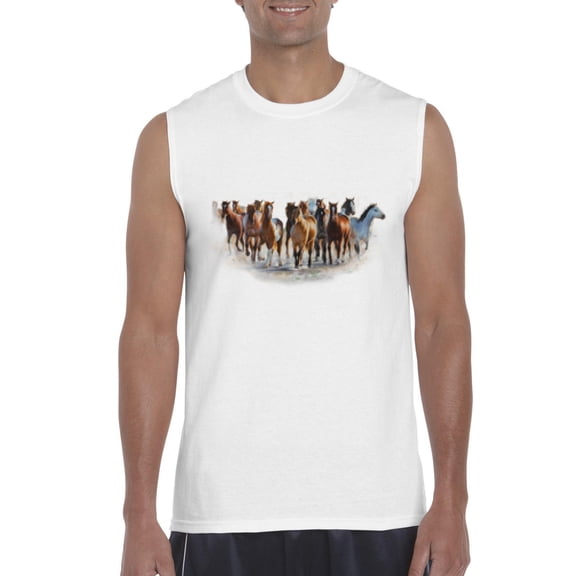 Artix - Men's Graphic T-Shirt Sleeveless - Horses Herd