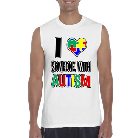 Artix - Men's Graphic T-Shirt Sleeveless - I Love Someone With Autism