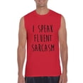 thumbnail image 1 of Artix - Men's Graphic T-Shirt Sleeveless - I Speak Fluent Sarcasm, 1 of 5