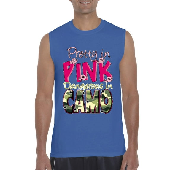 Artix - Men's Graphic T-Shirt Sleeveless - Pretty in Pink Dangerous in Camo