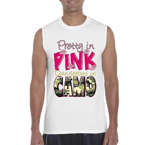 Artix - Men's Graphic T-Shirt Sleeveless - Pretty in Pink Dangerous in Camo