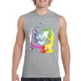 thumbnail image 1 of Artix - Men's Graphic T-Shirt Sleeveless - Space Cat, 1 of 5