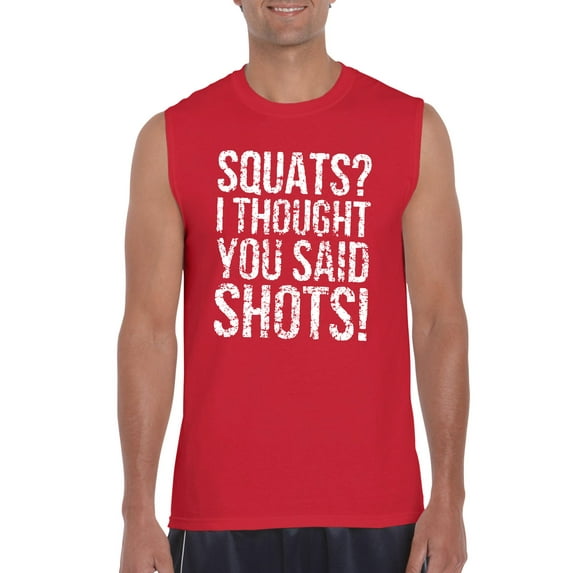 Artix - Men's Graphic T-Shirt Sleeveless - Squats I Thought You Said