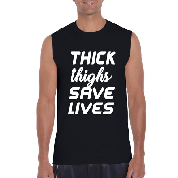 Artix - Men's Graphic T-Shirt Sleeveless - Thick Thighs Save Lives
