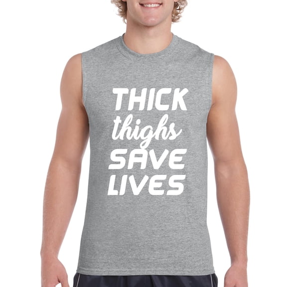 Artix - Men's Graphic T-Shirt Sleeveless - Thick Thighs Save Lives