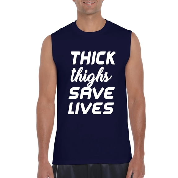 Artix - Men's Graphic T-Shirt Sleeveless - Thick Thighs Save Lives