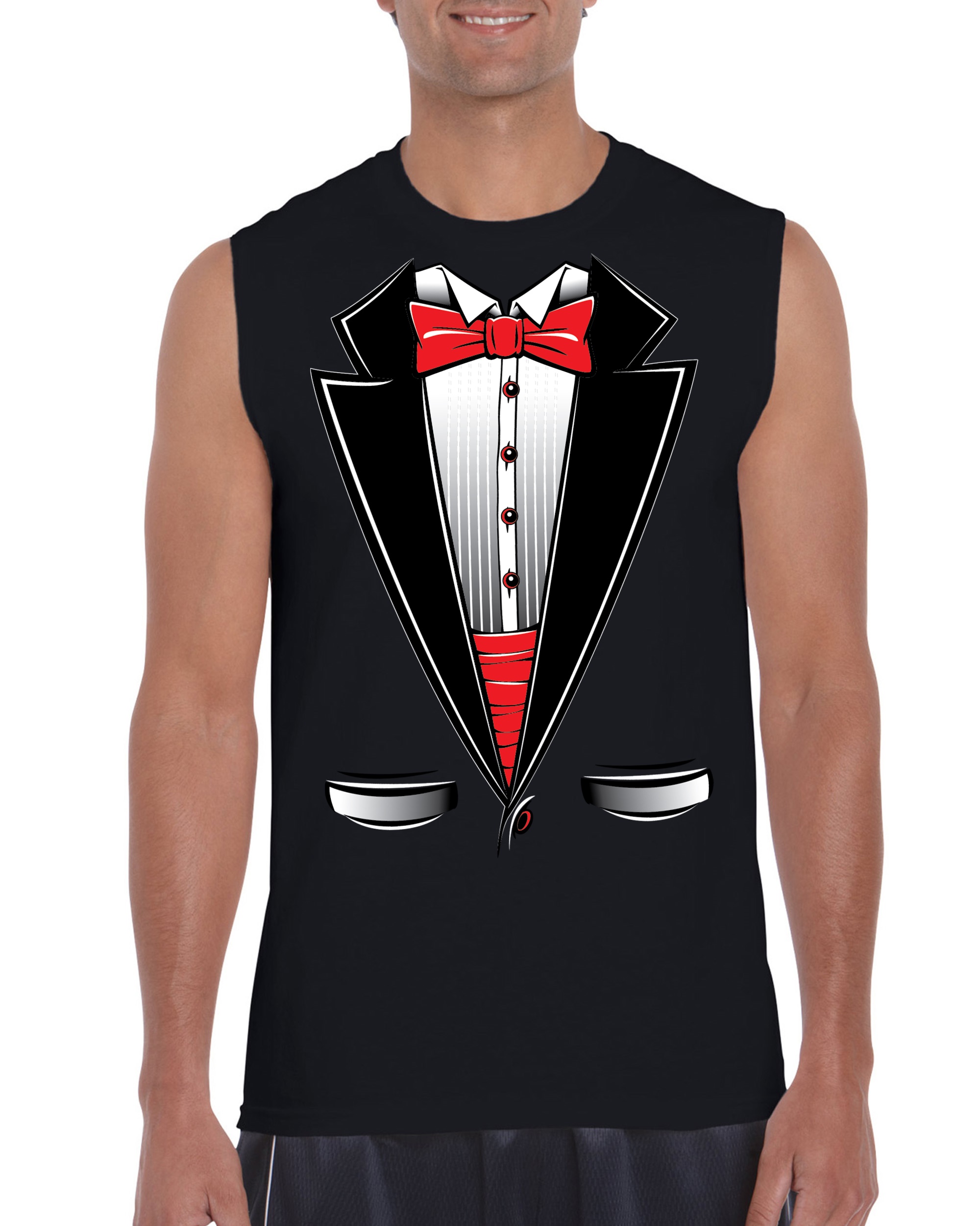 Artix - Men's Graphic T-Shirt Sleeveless - Tuxedo Prom Costume ...