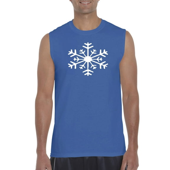 Artix - Men's Graphic T-Shirt Sleeveless, up to Men Size 3XL - Christmas Snowflake