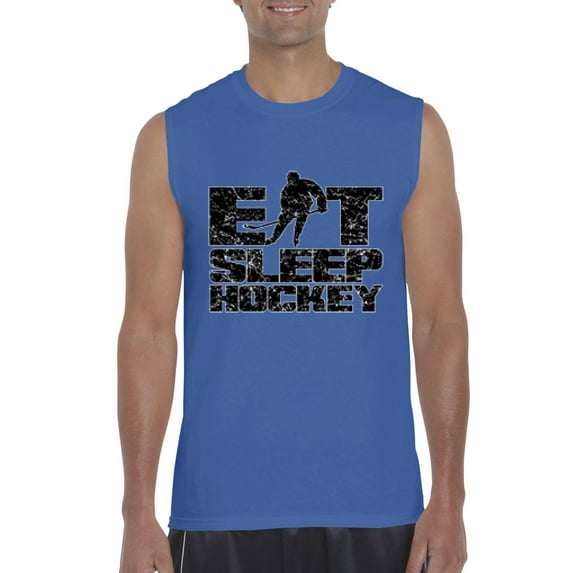 Artix - Men's Graphic T-Shirt Sleeveless, up to Men Size 3XL - Eat Sleep Hockey