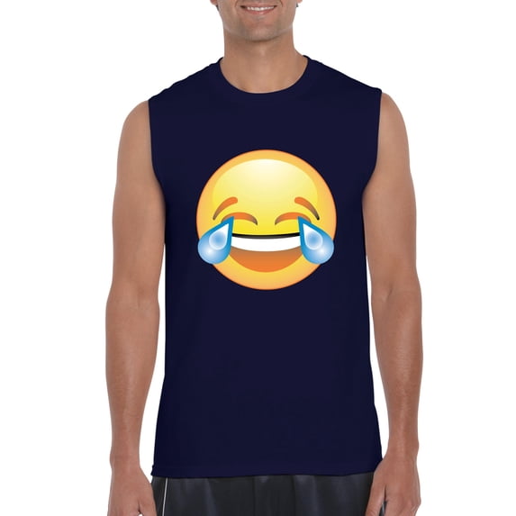 Artix - Men's Graphic T-Shirt Sleeveless, up to Men Size 3XL - Emoji Laughing Tears