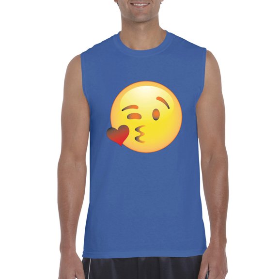Artix - Men's Graphic T-Shirt Sleeveless, up to Men Size 3XL - Emoji Winky Face