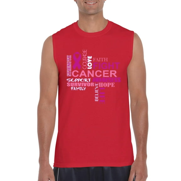 Artix - Men's Graphic T-Shirt Sleeveless, up to Men Size 3XL - Fight Breast Cancer