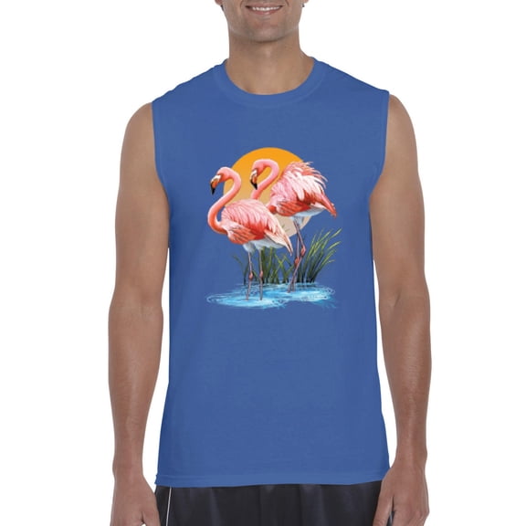 Artix - Men's Graphic T-Shirt Sleeveless, up to Men Size 3XL - Flamingo