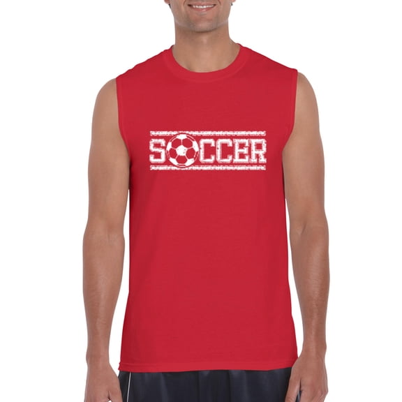 Artix - Men's Graphic T-Shirt Sleeveless, up to Men Size 3XL - Soccer Balls