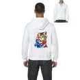 thumbnail image 1 of Artix - Men's Sweatshirt Full-Zip Pullover - American Flag 4th of July Kitty, 1 of 5