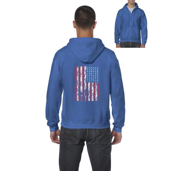 Artix - Men's Sweatshirt Full-Zip Pullover - American Flag 4th of July