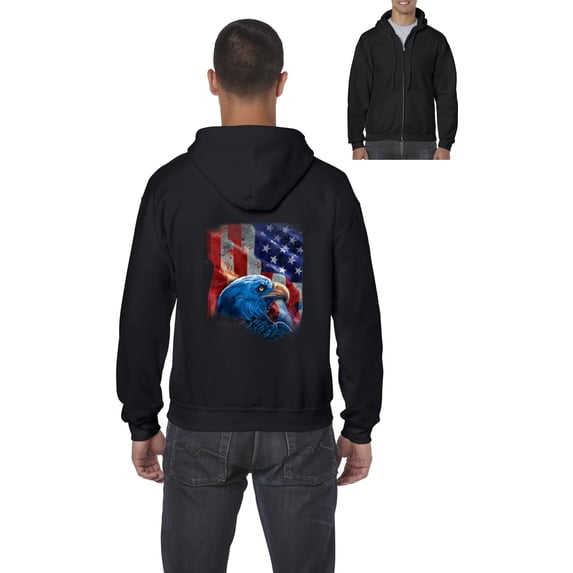 Artix - Men's Sweatshirt Full-Zip Pullover - American Flag 4th of July