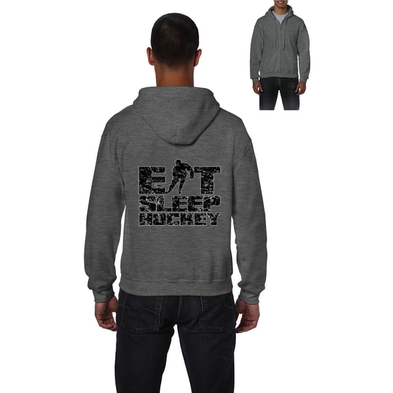 Artix - Men's Sweatshirt Full-Zip Pullover - Eat Sleep Hockey
