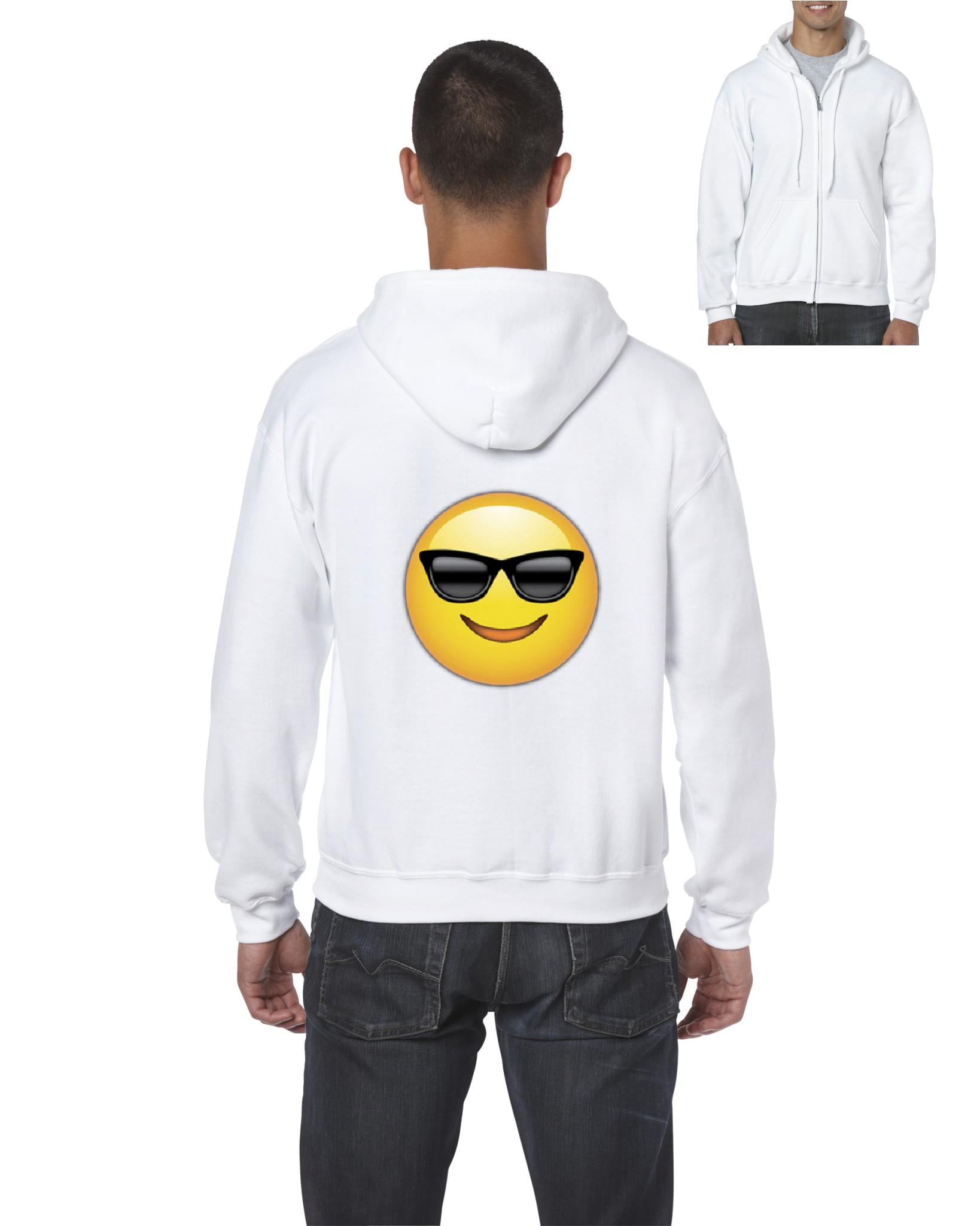 Artix Men's Sweatshirt Full-Zip Pullover Emoji with Sunglasses