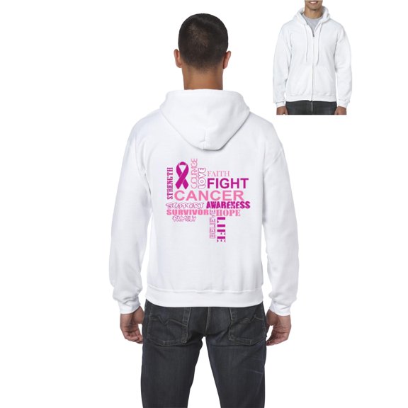Artix - Men's Sweatshirt Full-Zip Pullover - Fight Breast Cancer