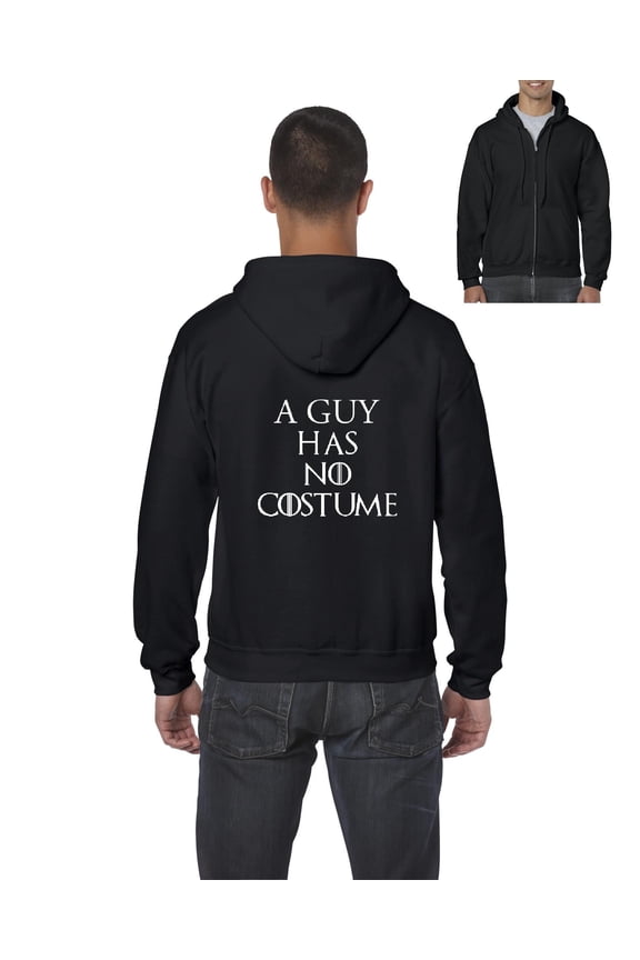 Artix - Men's Sweatshirt Full-Zip Pullover - Halloween Costume Guy Has No Costume