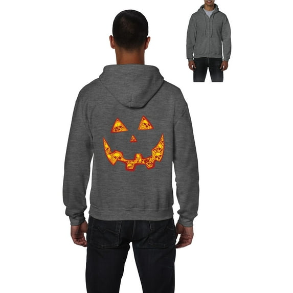 Artix - Men's Sweatshirt Full-Zip Pullover - Halloween Costume Pumpkin Face