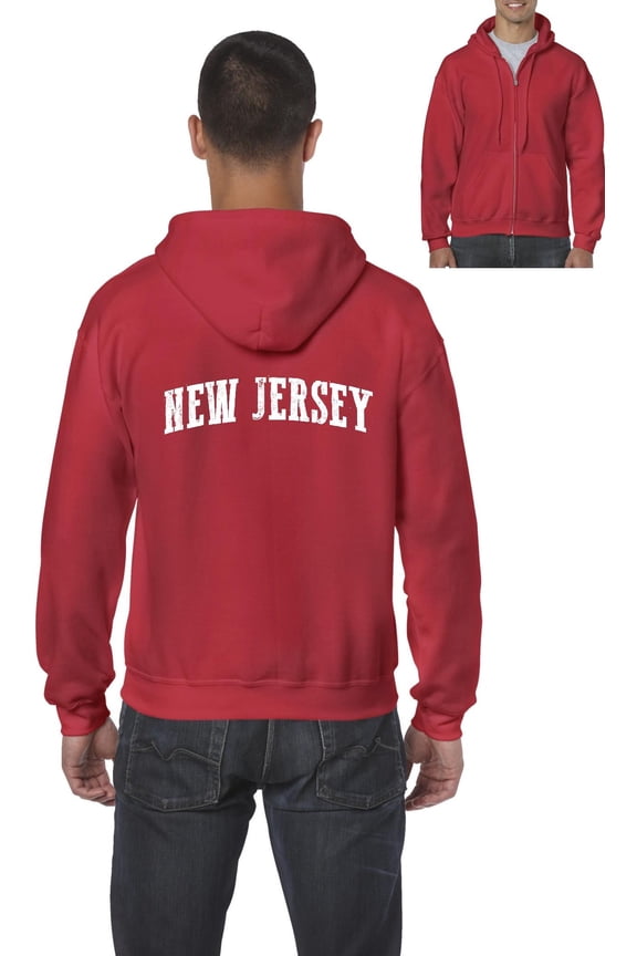 - Men's Sweatshirt Full-Zip Pullover - New Jersey