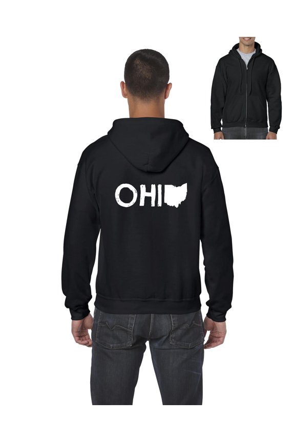 - Men's Sweatshirt Full-Zip Pullover - Ohio Map