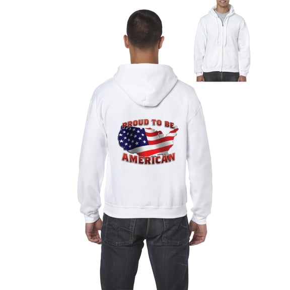 Artix - Men's Sweatshirt Full-Zip Pullover, up to Men Size 5XL - American Proud To Be US Flag