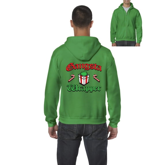 Artix - Men's Sweatshirt Full-Zip Pullover, up to Men Size 5XL - Christmas Wrapper