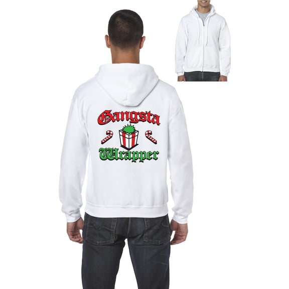 Artix - Men's Sweatshirt Full-Zip Pullover, up to Men Size 5XL - Christmas Wrapper